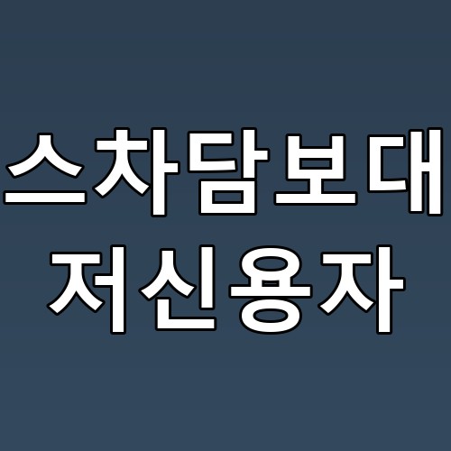 리스차담보대출 저신용자 꿀팁! 신용불량자도 차량 이용 가능